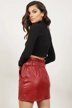 Tobi Big Apple Faux Leather Mini Skirt -