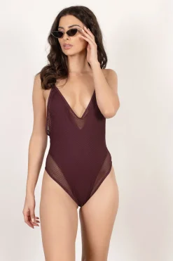 Tobi Big Waves Fishnet One Piece Swimsuit - Black