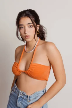 Tobi Blinding Lights Bandeau Top - Orange
