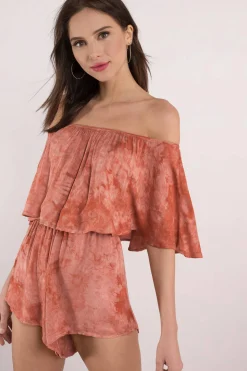 Tobi Blue Life Farrah Off The Shoulder Romper -
