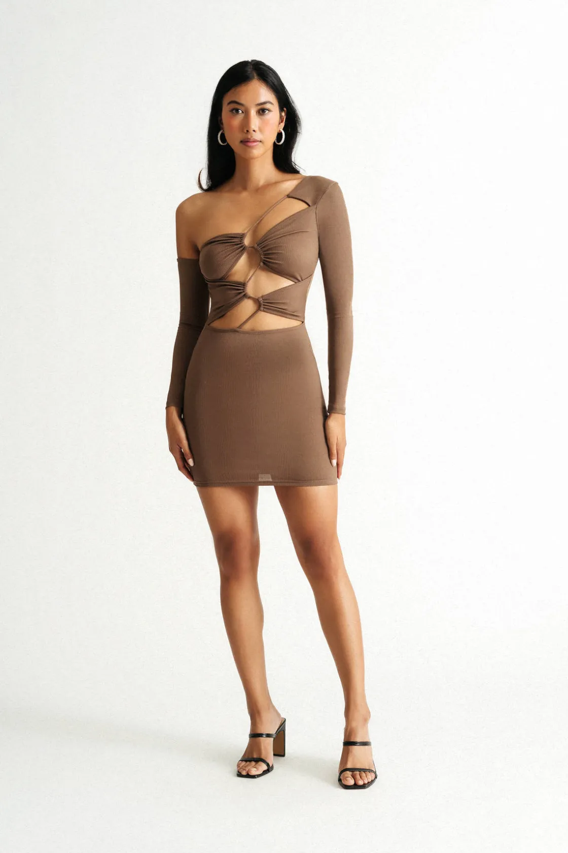Tobi Body Smile Criss Cross Cutout Bodycon Mini Dress