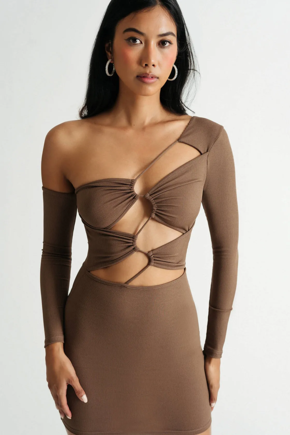 Tobi Body Smile Criss Cross Cutout Bodycon Mini Dress