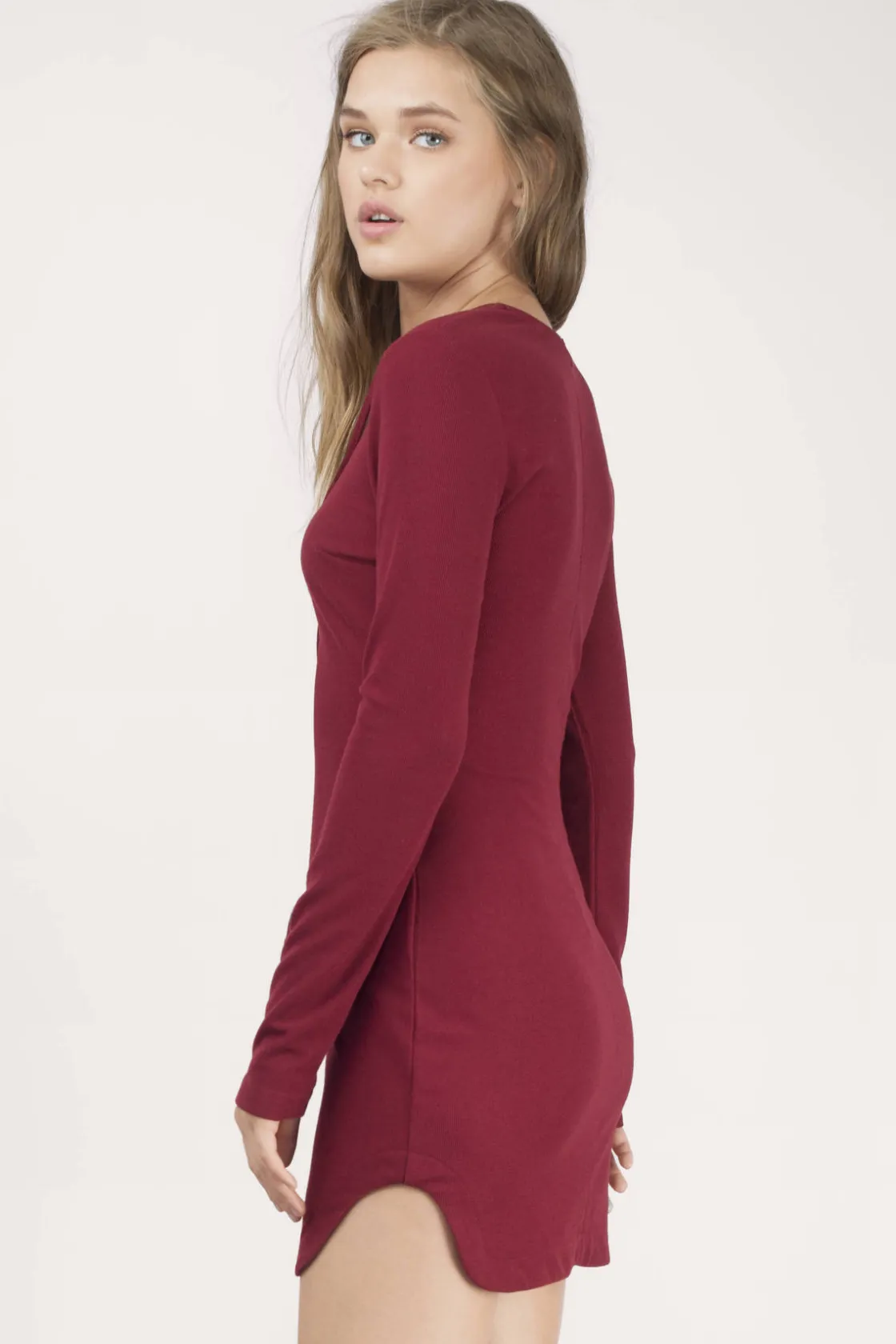 Tobi Bonnie Lace Up Bodycon Mini Dress -