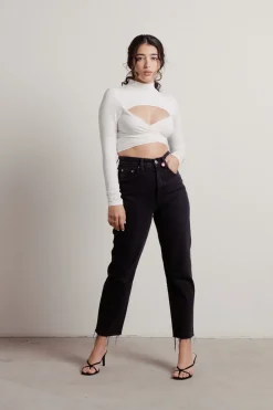 Tobi Born Again Crop Top - Burgundy