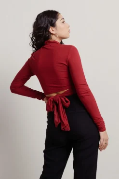 Tobi Born Again Crop Top - Burgundy
