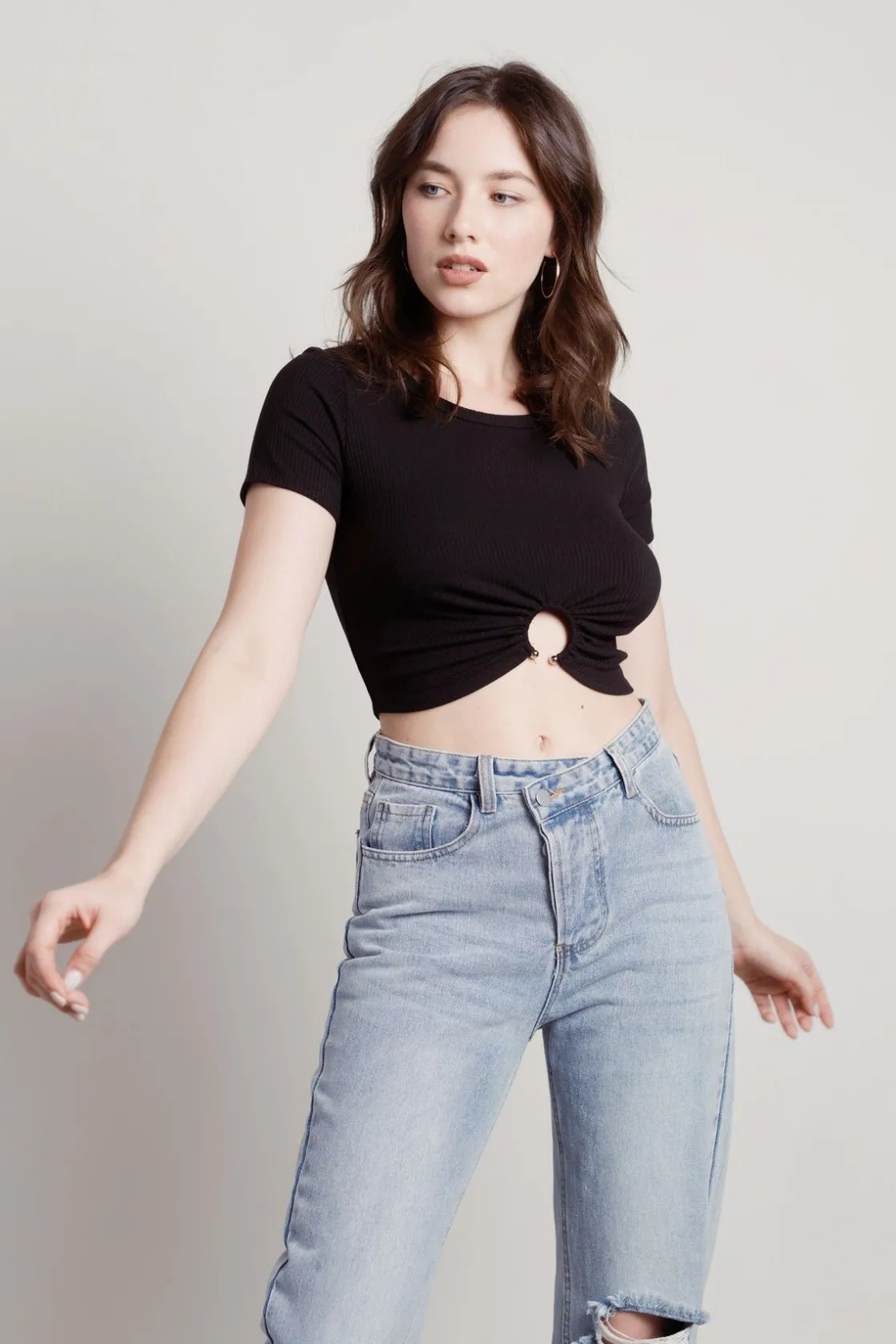 Tobi Born And Raised Crop Top - Black