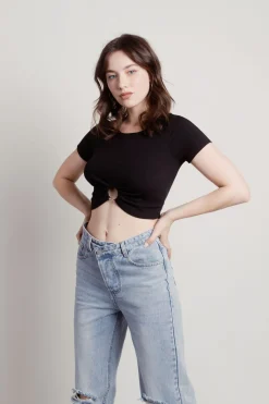 Tobi Born And Raised Crop Top - Black