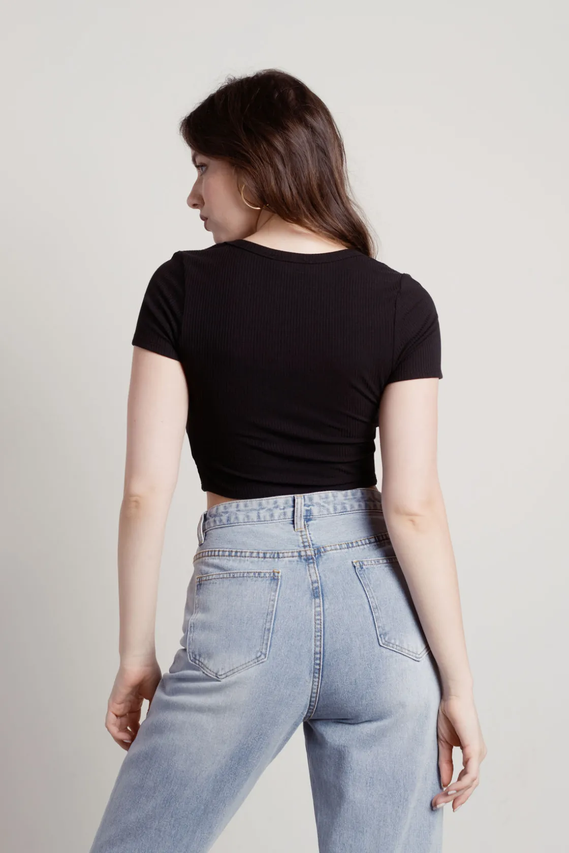 Tobi Born And Raised Crop Top - Black