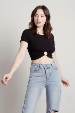 Tobi Born And Raised Crop Top - Black