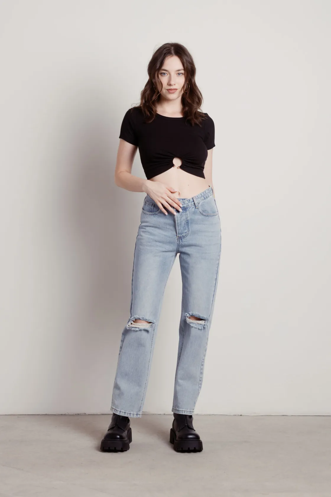 Tobi Born And Raised Crop Top - Black