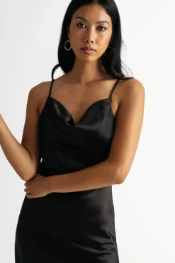 Tobi Bri Wine Cowl Neck Midi Dress