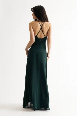 Tobi Bring Me Closer Halter High Slit Maxi Dress - Ivory