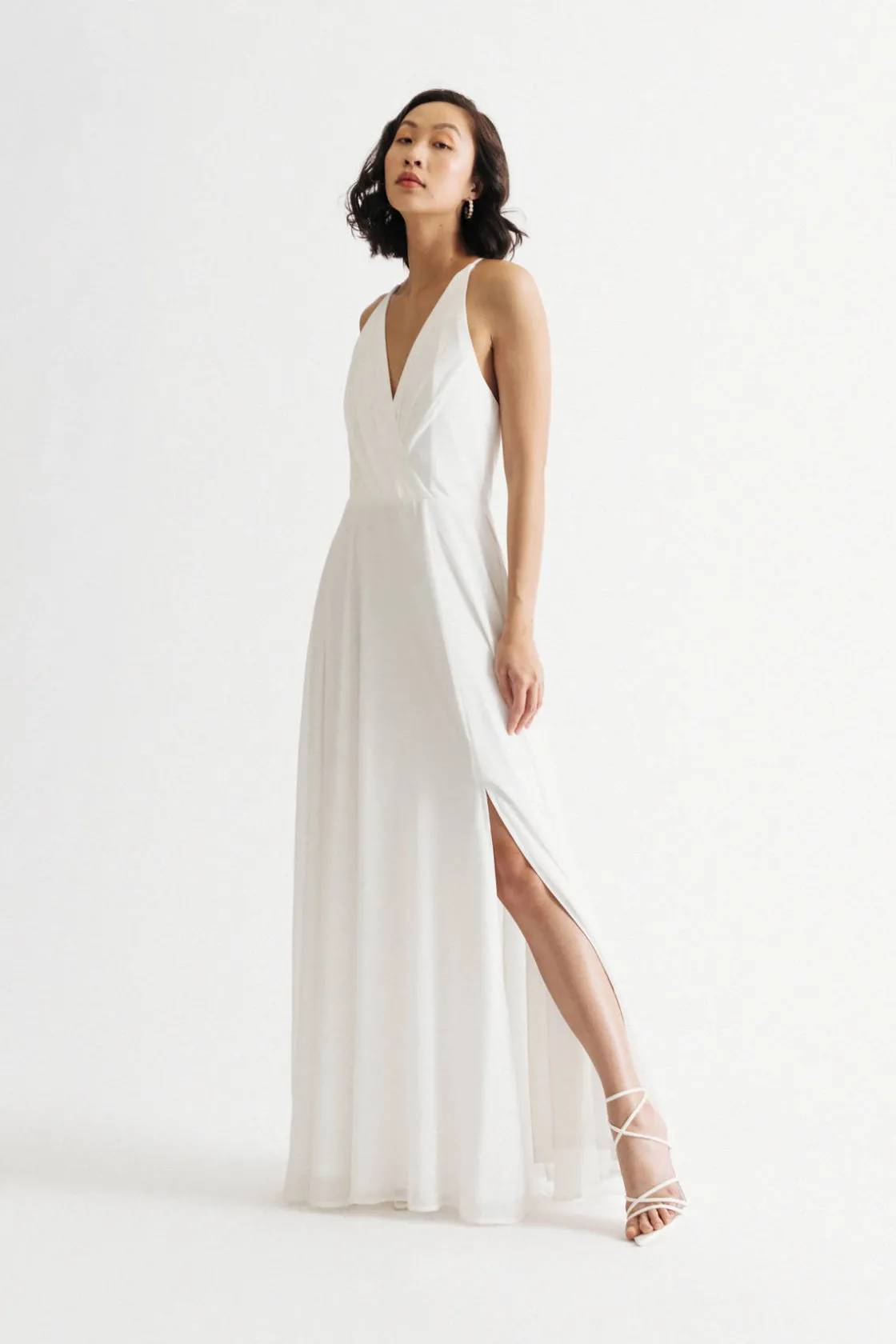 Tobi Bring Me Closer Halter High Slit Maxi Dress - Ivory
