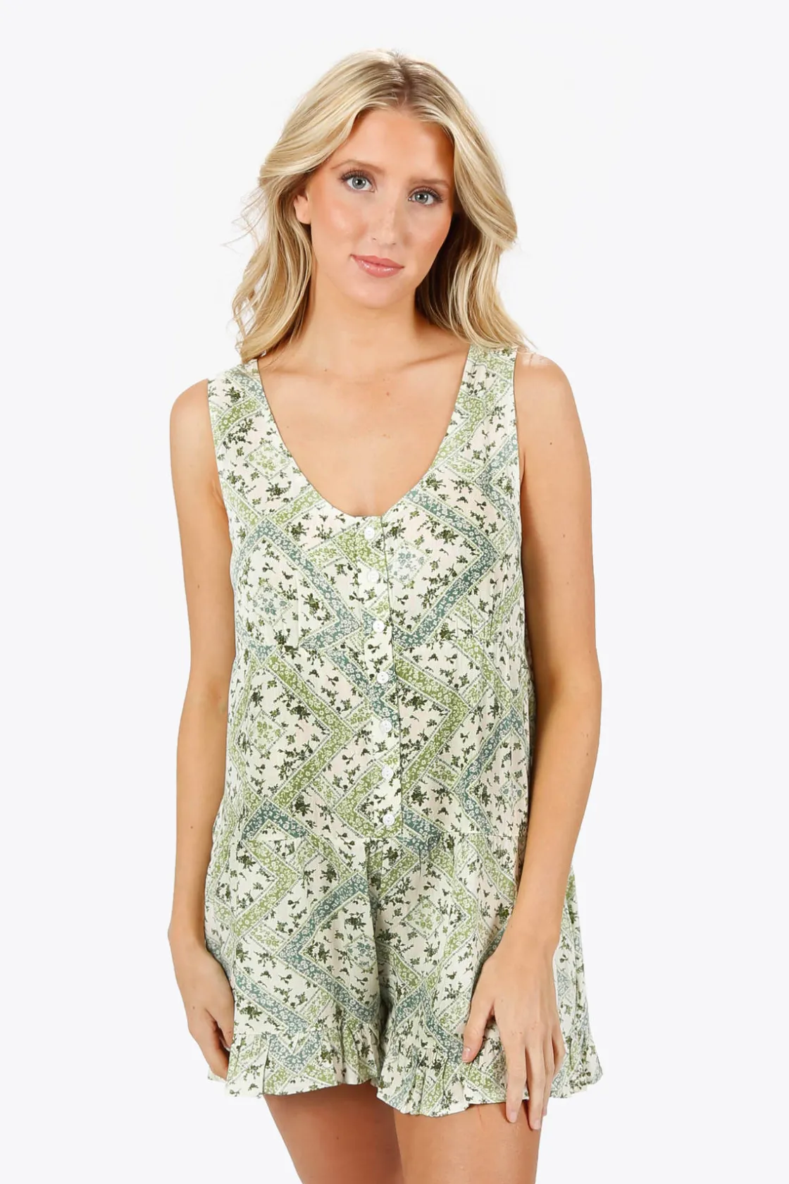 Tobi Brynlee Lace Up Back Romper -