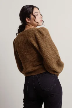 Tobi Caffeine Addict Balloon Sleeve Cardigan -