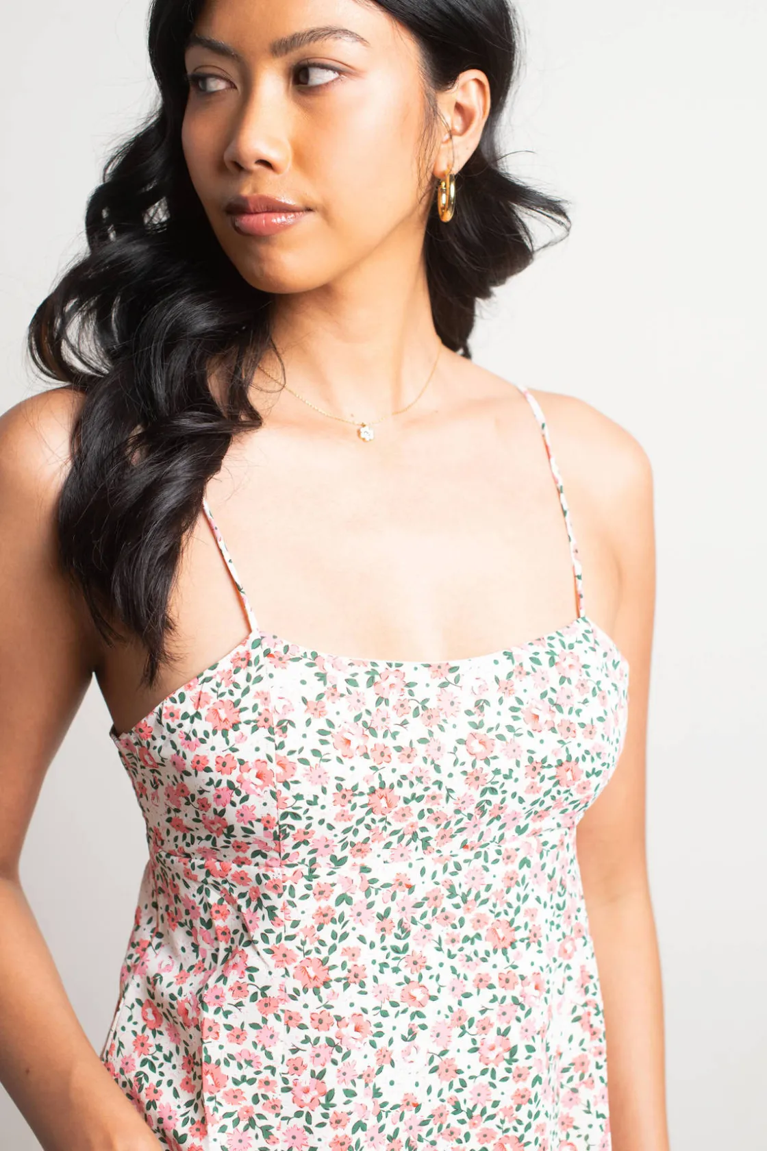 Tobi Cali Girl Floral Skater Mini Dress - Pink