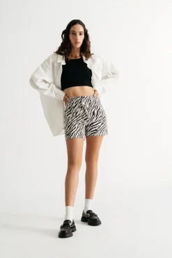 Tobi Call Me Out Zebra Print Shorts -