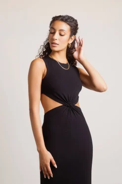 Tobi Call Me Up Cutout Bodycon Midi Dress - Coral