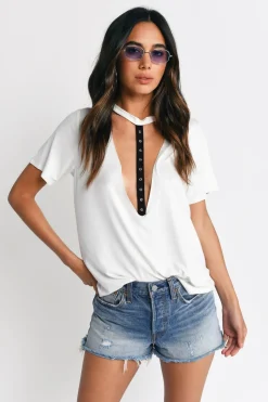 Tobi Callie Choker Top - Olive