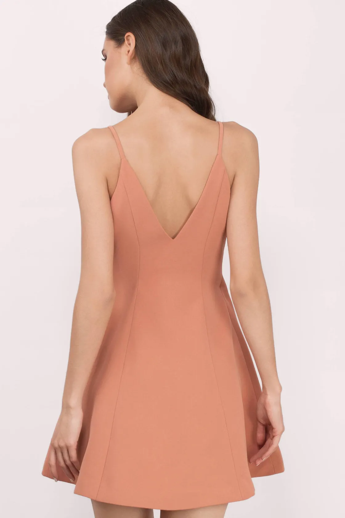 Tobi Cameo Dream Space Button Down Deep V Mini Dress -