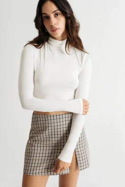 Tobi Campfire Cozy Long Sleeve Turtleneck Crop Top