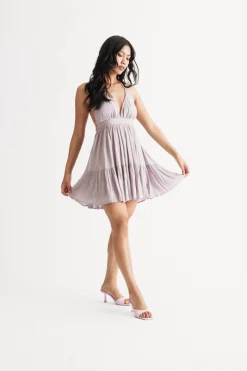 Tobi Camryn Cream Tiered Babydoll Mini Dress