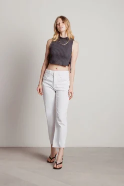 Tobi Can I Crop Top - Charcoal