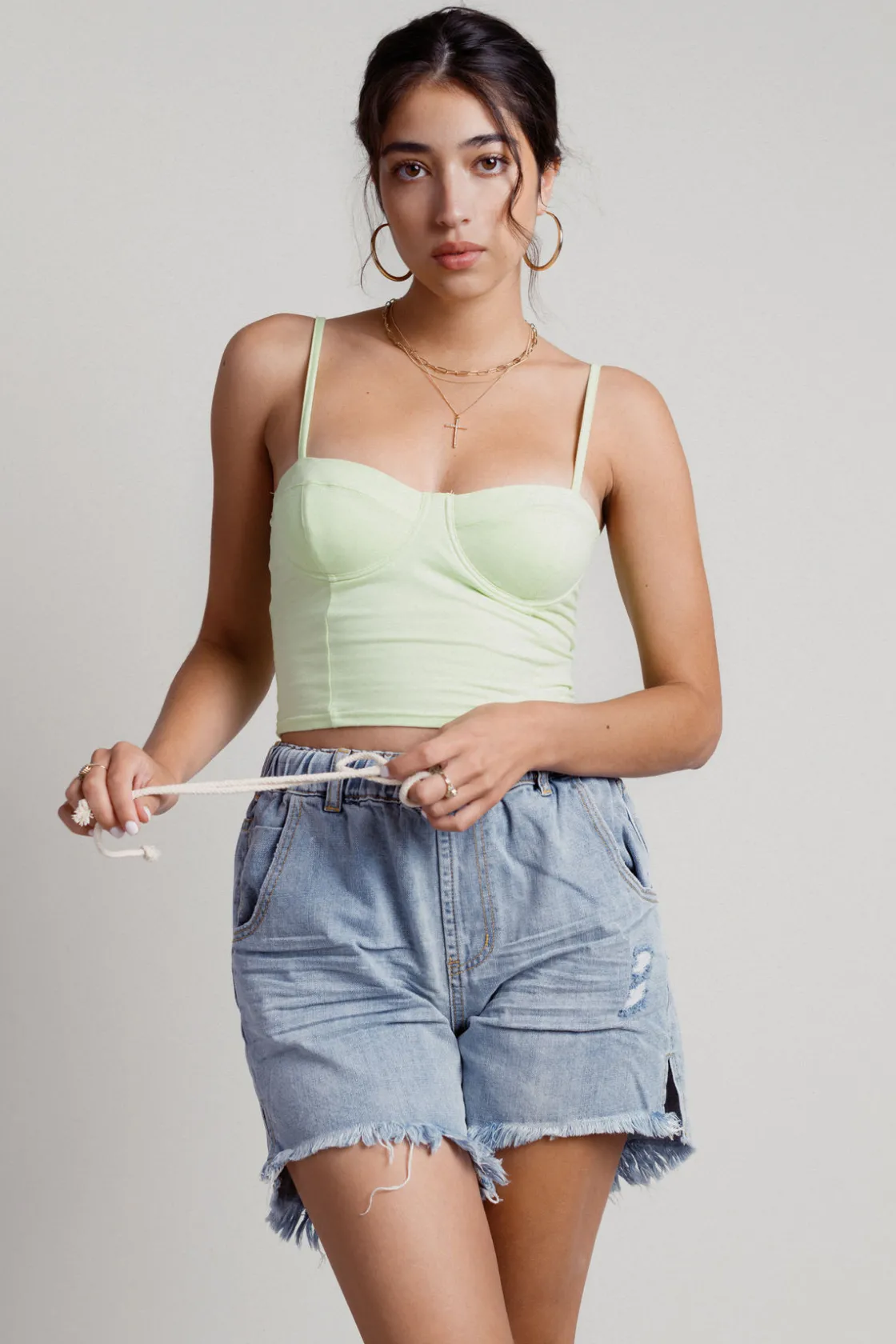 Tobi Can I Kick It Distressed Shorts -