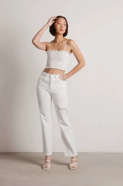 Tobi Care About Me Crop Top - Ivory