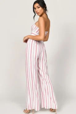 Tobi Carrie Cutout Jumpsuit - Red Multi