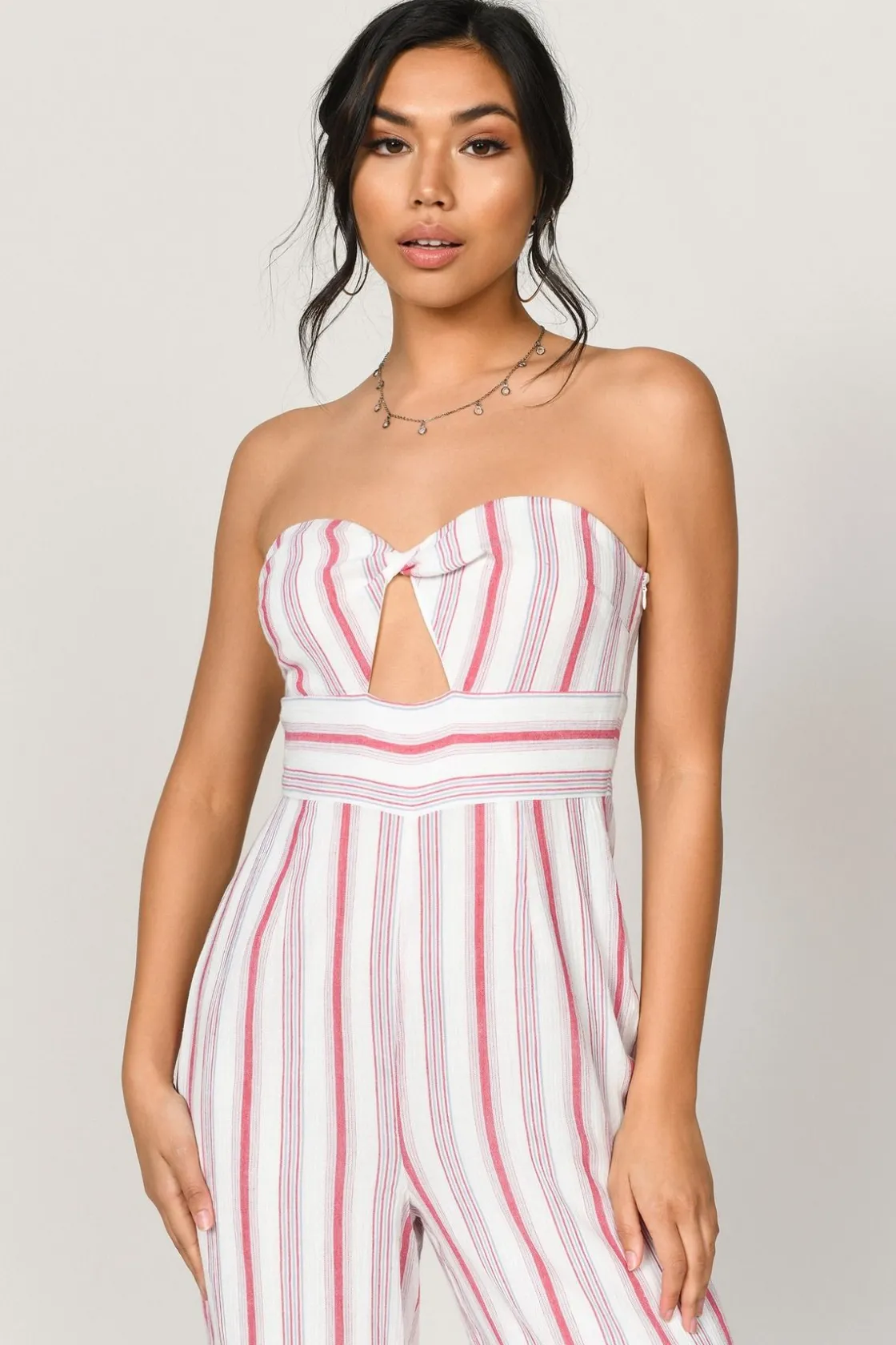 Tobi Carrie Cutout Jumpsuit - Red Multi