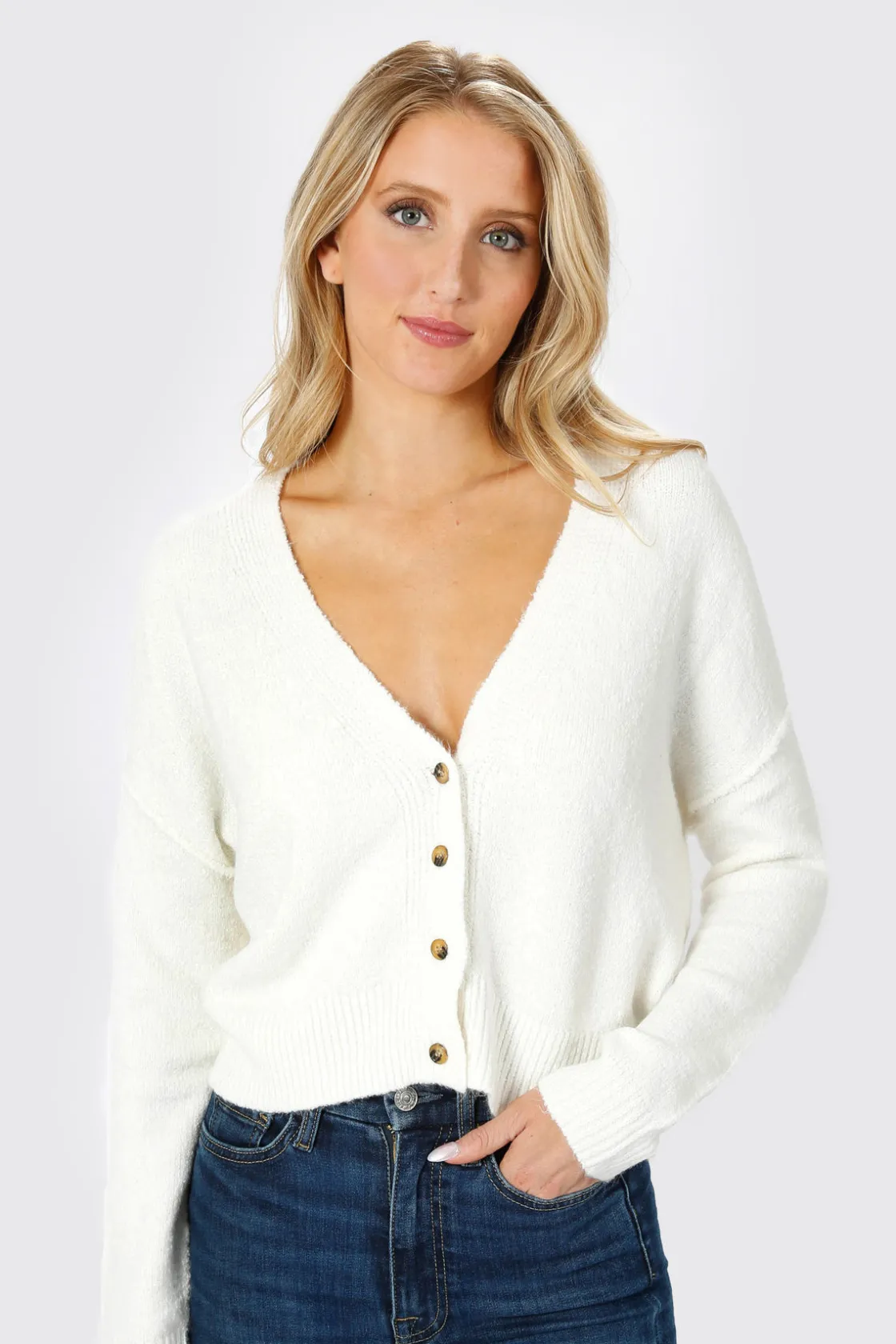 Tobi Cece Crop Cardigan - Green