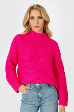 Tobi Cecilia Chunky Knit Sweater - Hot Pink