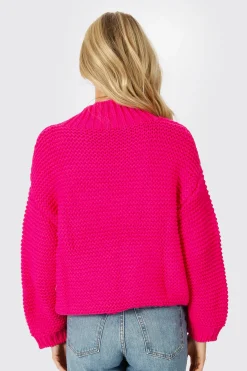 Tobi Cecilia Chunky Knit Sweater - Hot Pink