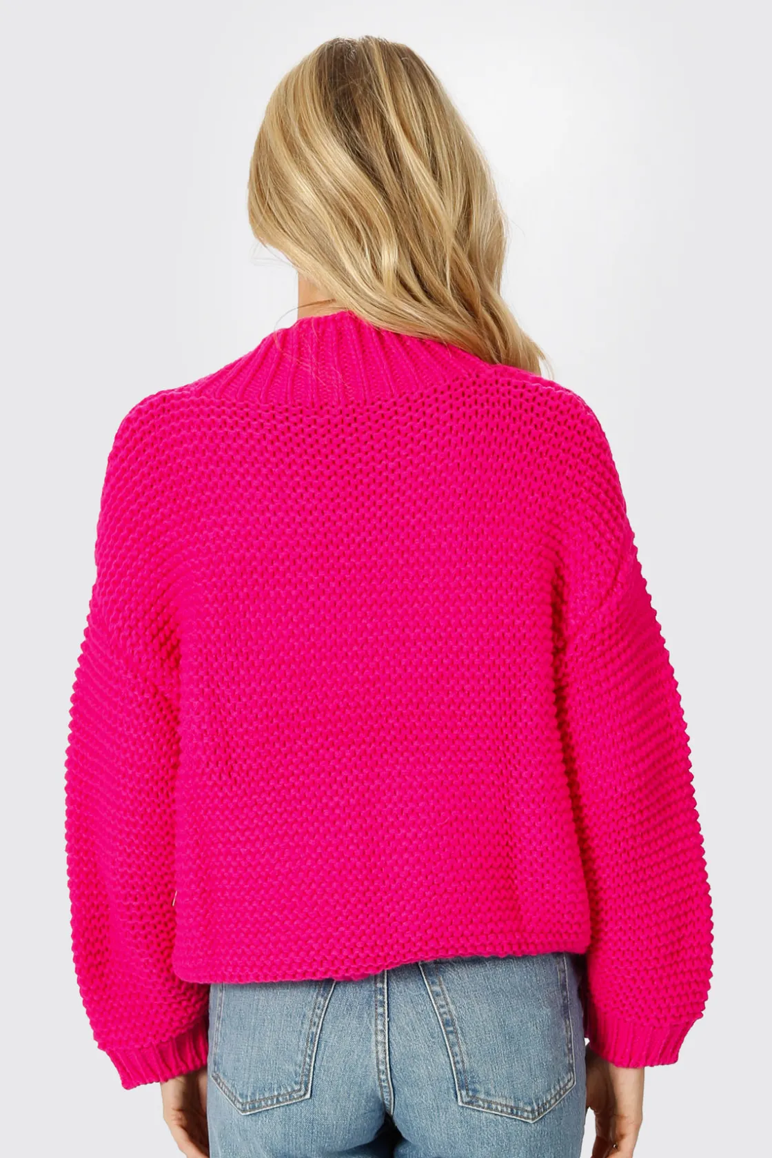 Tobi Cecilia Chunky Knit Sweater - Hot Pink