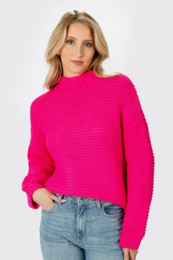 Tobi Cecilia Chunky Knit Sweater - Hot Pink