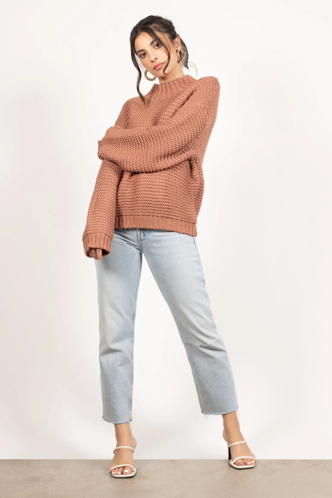 Tobi Cecilia Chunky Knit Sweater - Hot Pink