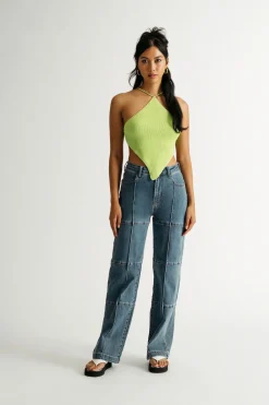Tobi Celestine Crochet Top - Lime
