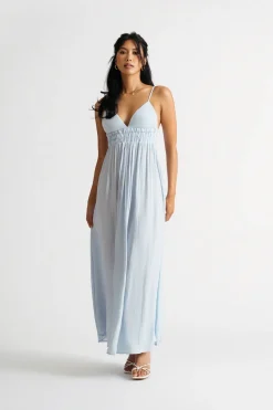 Tobi Celine Checkered Smocked Midi Dress -