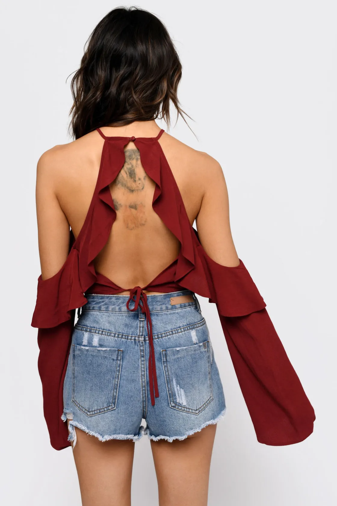 Tobi Celine Crop Top - Wine