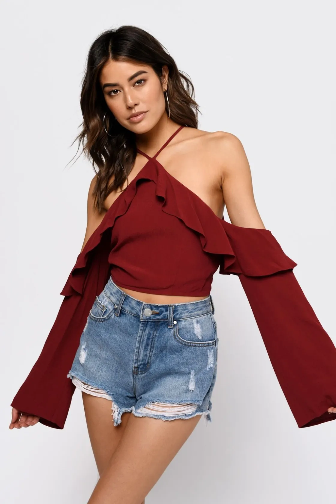 Tobi Celine Crop Top - Wine