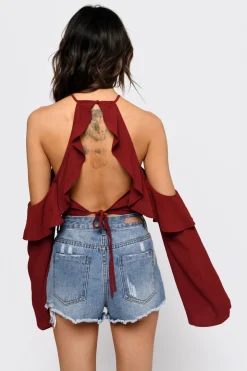 Tobi Celine Crop Top - Wine