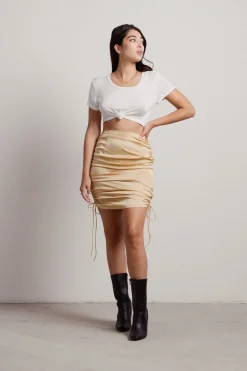 Tobi Chantelle Ruched Mini Skirt -