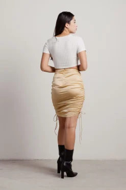 Tobi Chantelle Ruched Mini Skirt -