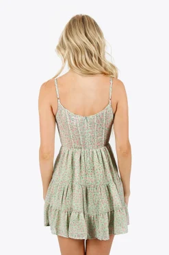 Tobi Charlaine Floral Bustier Mini Dress -