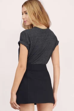 Tobi Chasing Daisies Zip Up Mini Skirt -