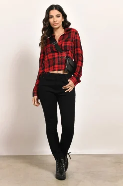 Tobi Check On It Plaid Top -