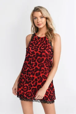 Tobi Cherished Moments Leopard Print Shift Mini Dress -