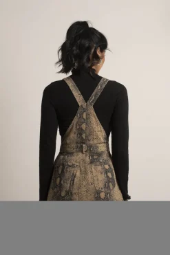 Tobi Chill Day Snake Print Denim Mini Dress -