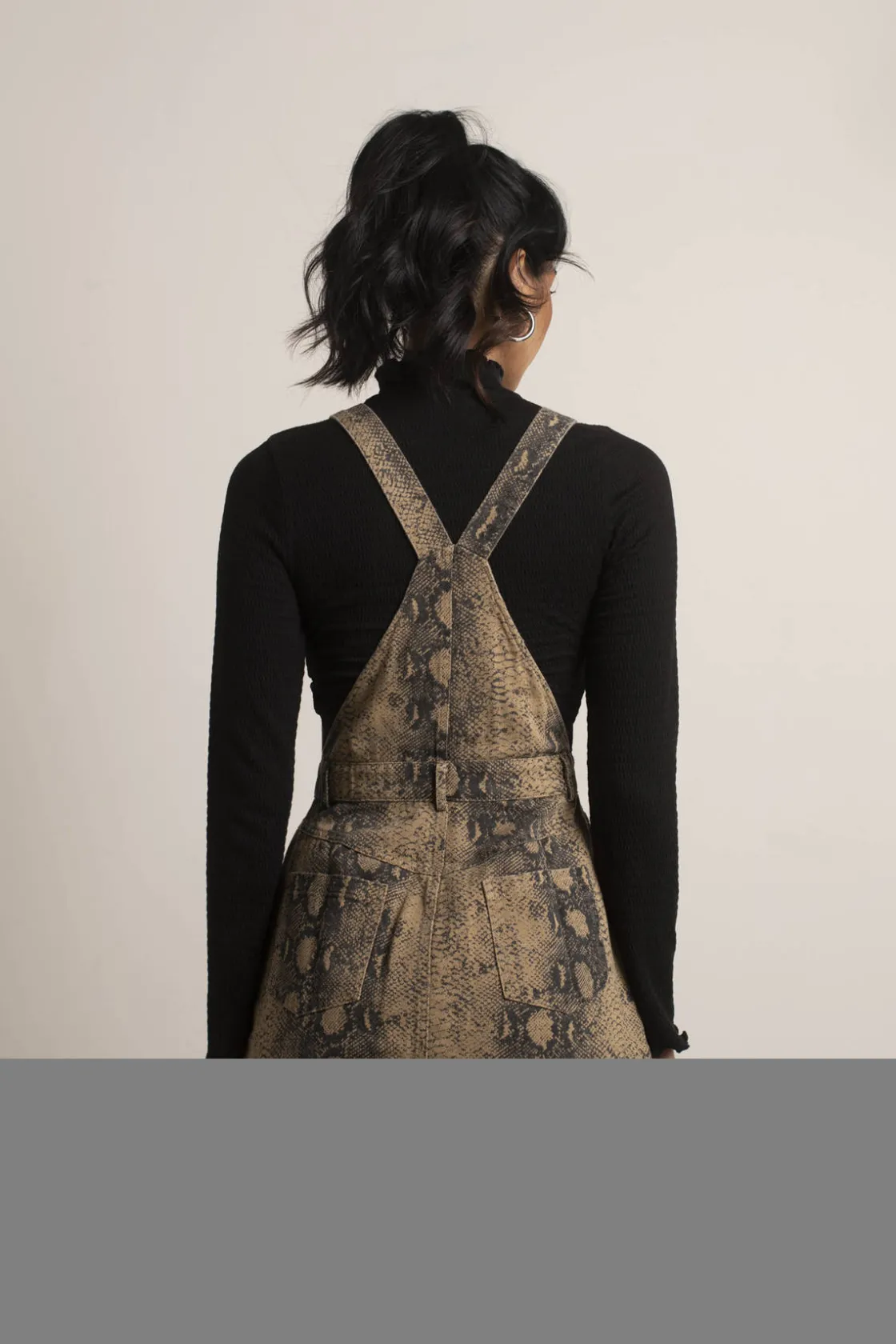 Tobi Chill Day Snake Print Denim Mini Dress -
